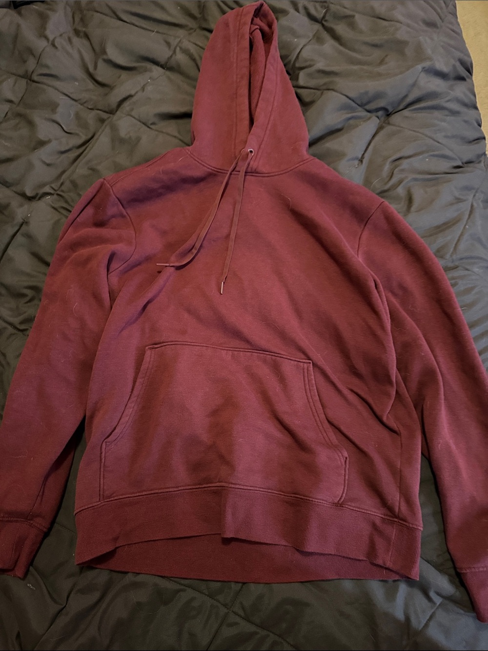 Athletic Works Maroon Pullover Hoodie with Kangaroo Pocket